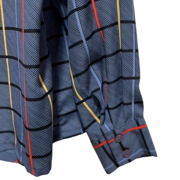 La Fleur Blue Checker Button Up Front Blouse Size8|Medium - Picture 3 of 4